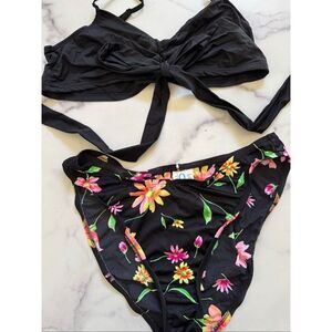 Catalina women's S bikini bottoms swim suit 2 piece bright high rise 90’s neon b